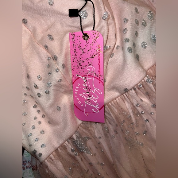 NWT Star Dress Size Medium peachy/pink with silver shooting stars - Picture 4 of 4